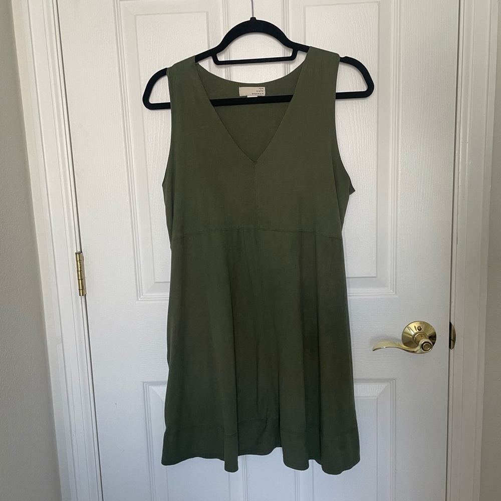 Green suede dress